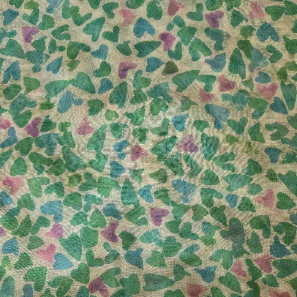 NWOT Heart Scarf Lightweight Green, Turquoise, and Lavender